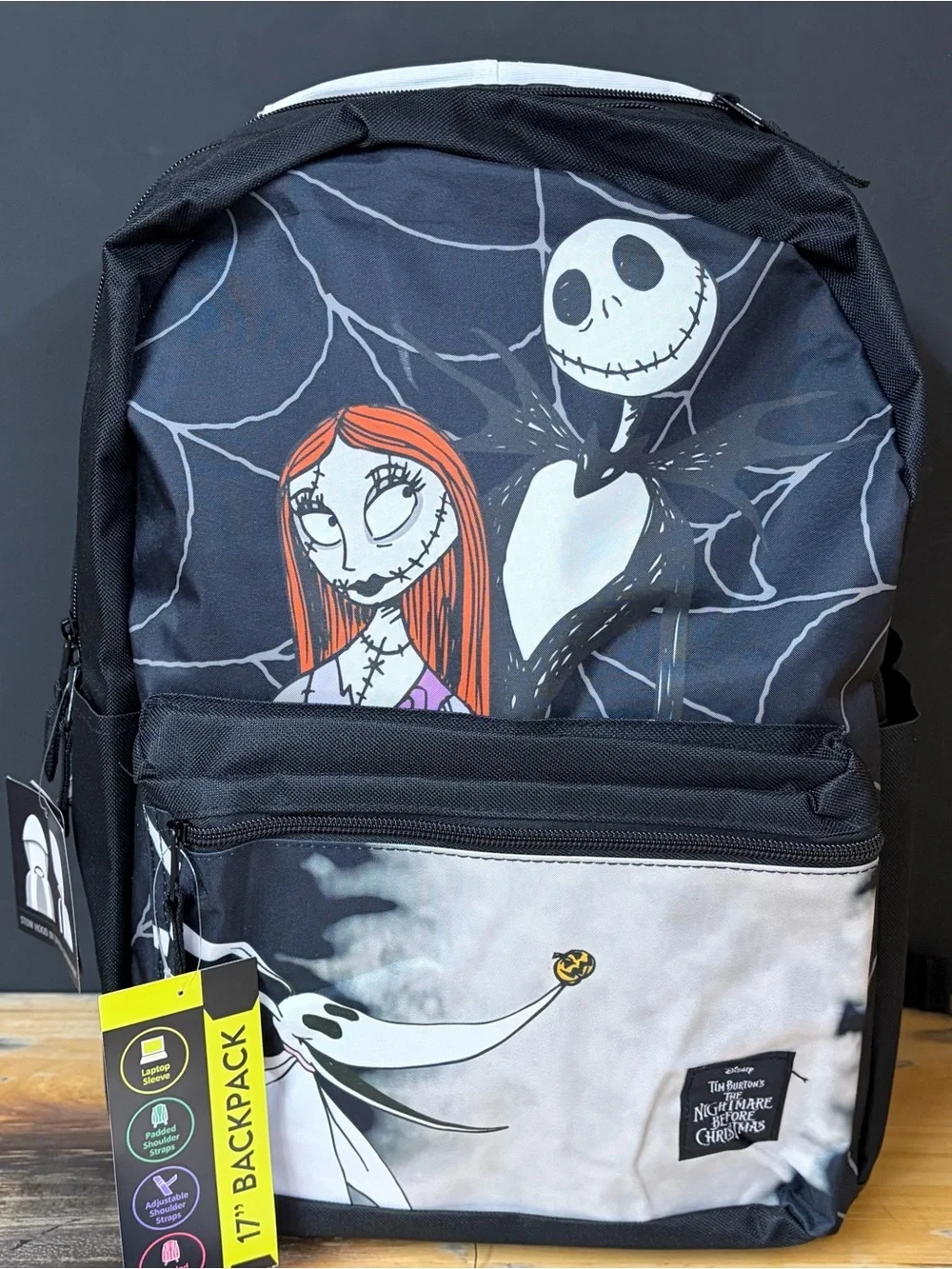 Disney The Nightmare Before Christmas Kids School Backpack NWT Jack Sally 17”